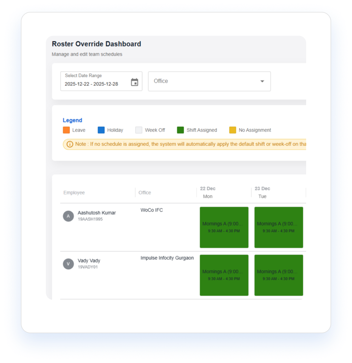 Mobile and Desktop Attendance
