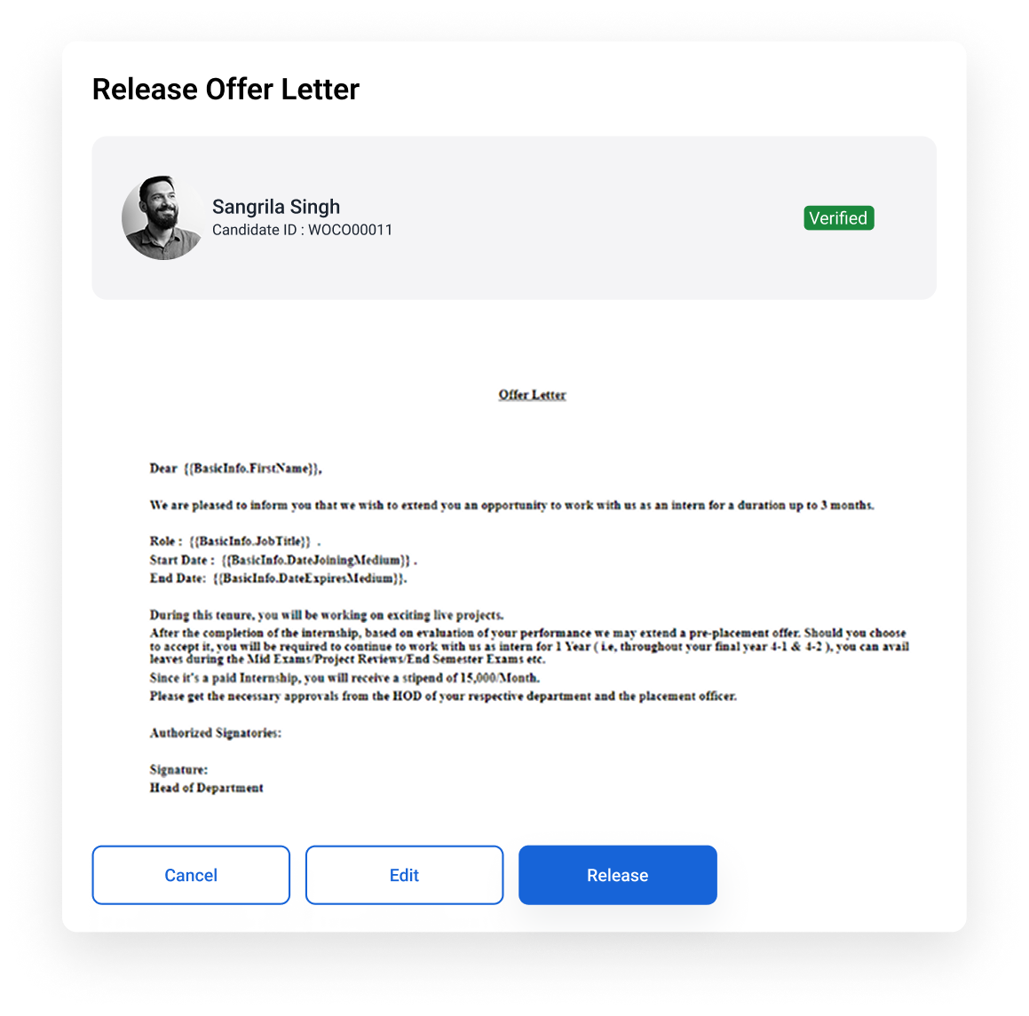 Generate Offer Letters Automatically